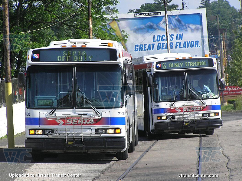 SEPTA 7108 and 7131 on Route 6
Route 6 to Olney Terminal

