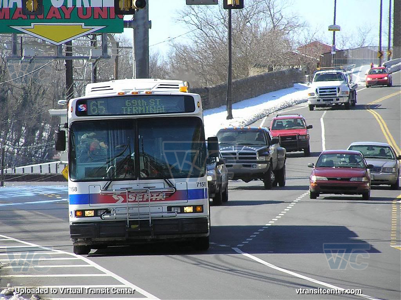 SEPTA 7158 on Route 65
Route 65 to 69th Street Terminal

