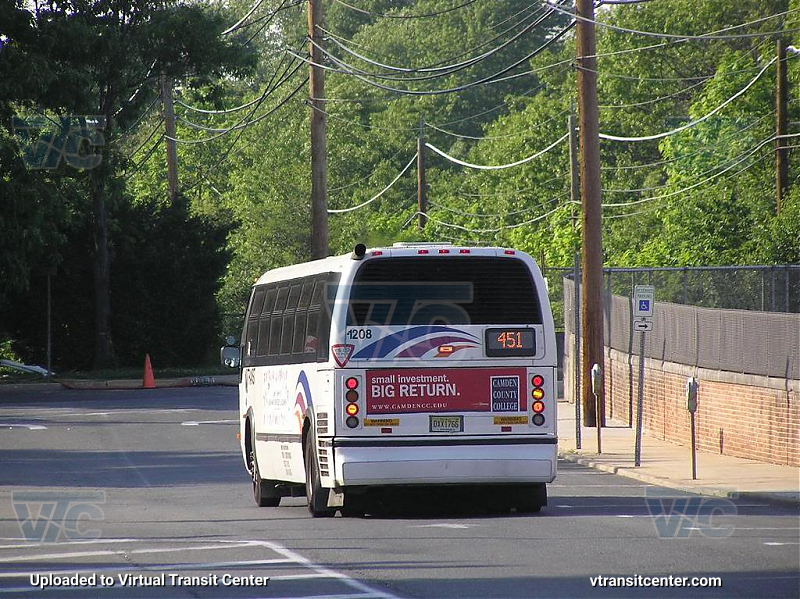 NJ Transit 1208 on Route 451
Rear view
