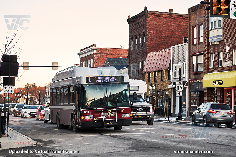 IndiGO 008 on Route 1
Route 1 to Indiana University of Pennsylvania Campus via Oak Grove
