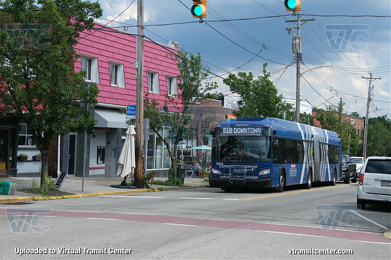 Pittsburgh Regional Transit 3524 on route 61B
Route 61B to Downtown
New Flyer XD60
