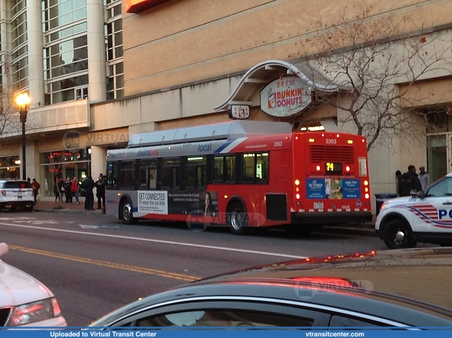 Washington Metropolitan Area Transit Authority 2363
A 2001 New Flyer C40LF on the 74 right next to the Verizon Center (now known as the Capital One Arena).

January 1, 2014

