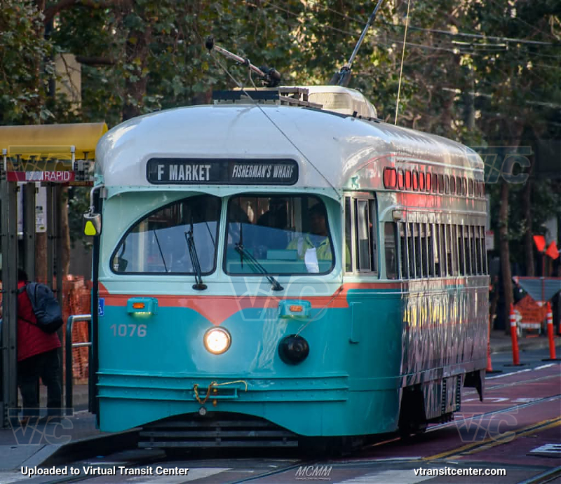 SF MUNI PCC 1076 on the F Line
Ex-NJ Transit 12
F Line - Market - To Fisherman's Wharf
