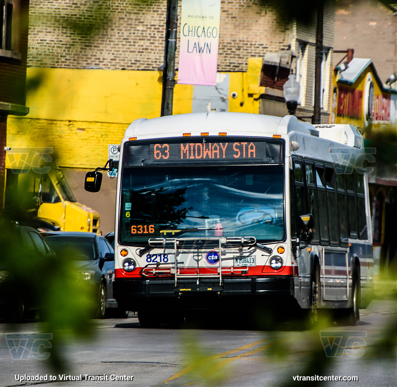 Chicago Transit Authority 8218 on Route 63
Route 63 to Midway Station
